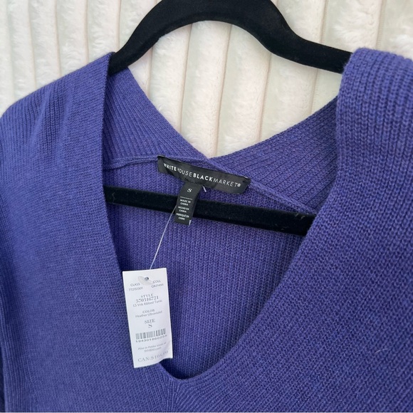 NWT WHBM Tunic Sweater Purple Cashmere Blend Size Small - Picture 4 of 6